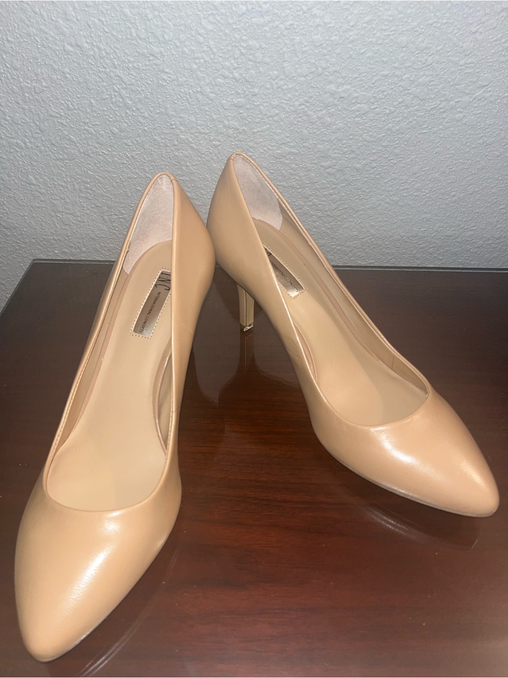 INC International Concepts Beige Pointed-Toe Pumps